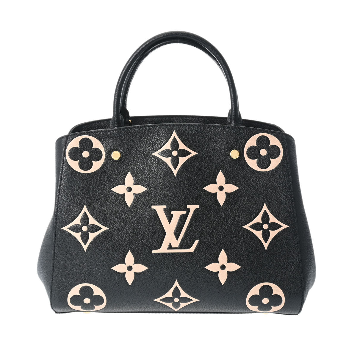 LOUIS VUITTON ルイヴィトン モノグラムアンプラント モンテーニュ MM ノワール/ベージュ M45499 レディース レザー 2WAYバッグ ABランク 中古 