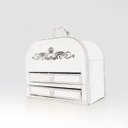 裁縫箱 化粧箱 sewingbox vanitycase アクセサリーケース ホワイト ドールハウス 1/6 ミニチュア ハンドメイド ブライス ネオブライス リカちゃん ハンドメイド 木製 家具