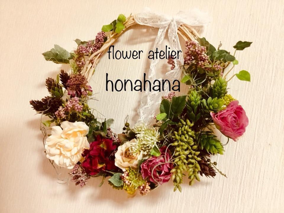 botanicalアートリースブーケ ブライダルショー用作品