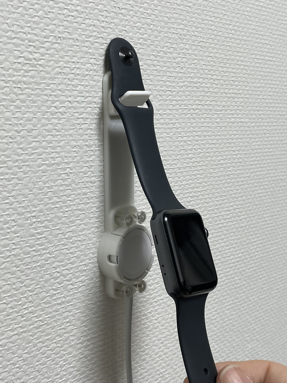 【充電ケーブル固定】Apple Watch 壁掛け充電スタンド（スポーツバンド用）