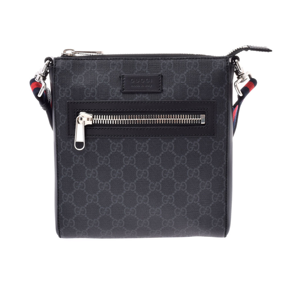 GUCCI グッチGGスプリーム  黒 メンズ GGスプリームキャンバス ショルダーバッグ 523599  中古