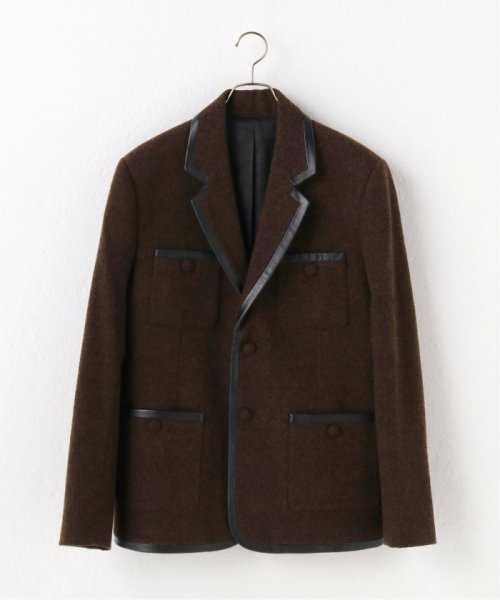 【ERNEST W. BAKER】LEATHER TRIM SINGLE BREASTED BLAZER