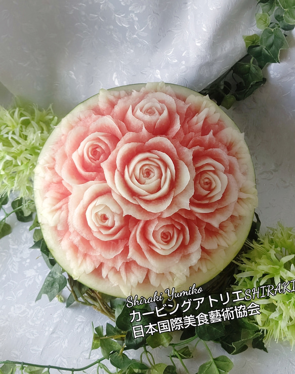 フルーツカービング  薔薇  プレゼント  ギフト  母の日