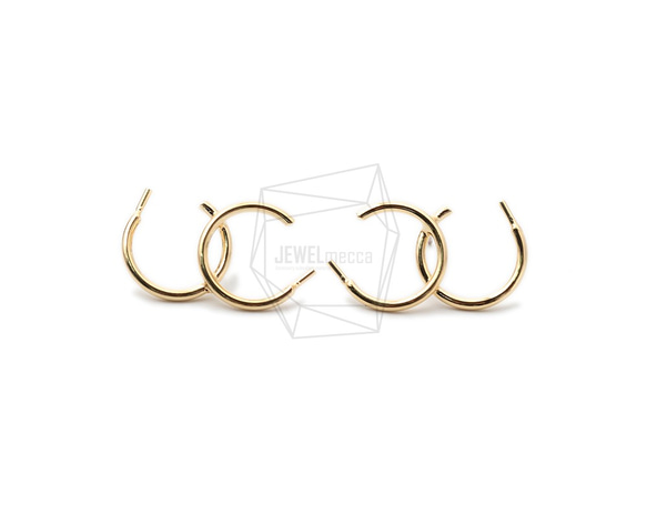 ERG-1552-G【2個入り】クロスセミサークルピアス,Cross semicircle Post Earring