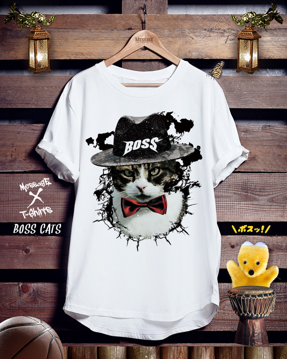 ねこストリートTシャツ「BOSS CATS」