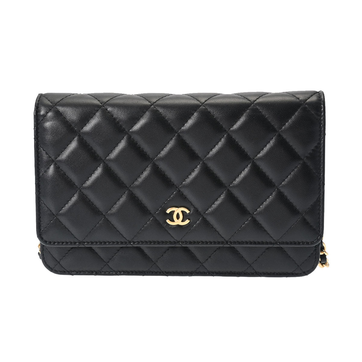 CHANEL シャネル マトラッセ チェーンウォレット 黒 ゴールド金具 AP0250 レディース ラムスキン ショルダーバッグ Aランク 中古 