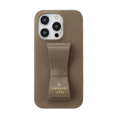 LANVIN en Bleu Slim Wrap Case Stand & Ring Ribbon for iPhone 15 Pro [ Greige ] LBGRISRIP2361P グレージュ