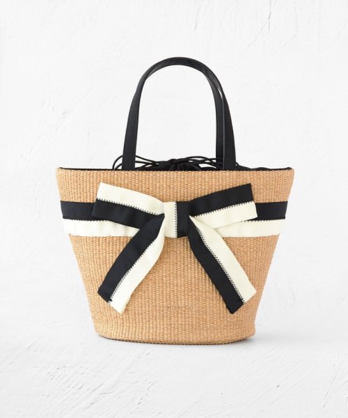 BICOLOR RIBBON BASKET かごバッグ