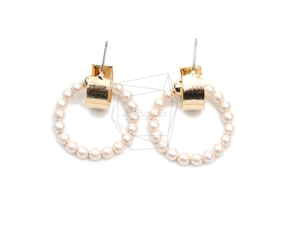 ERG-1830-G【2個入り】ラウンドパールピアス,Round Pearl Earring Post