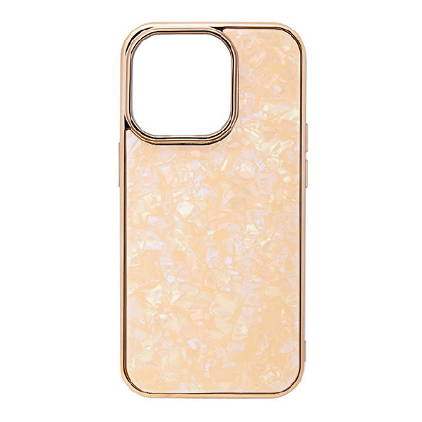 CCCフロンティア iPhone 14 Pro用Glass Shell Case coral pink UNI-CSIP22MP-0GSCP