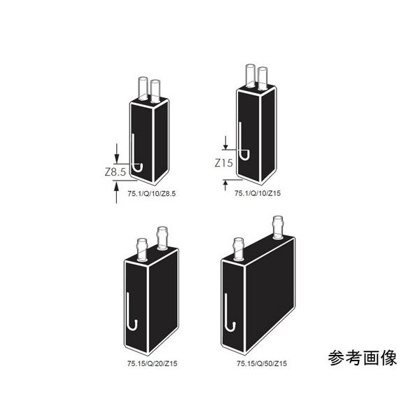 丸窓ウルトラマイクロフロー石英セル チューブ接続口付き 光路長:2mm 0.047mL