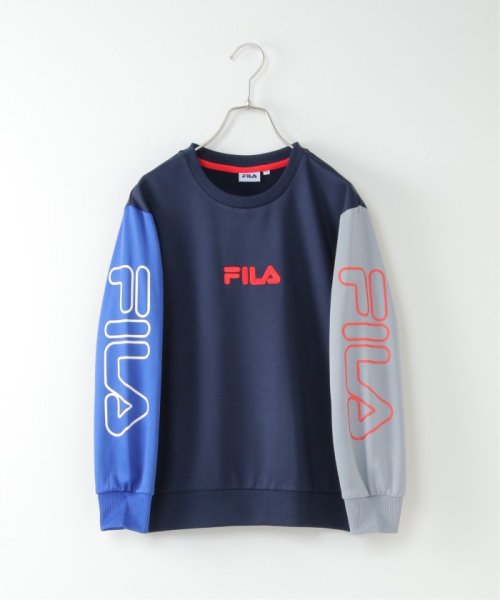 FILA フィラ フリース袖配色トレーナー（130〜160cm）