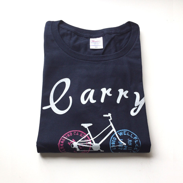 Carry　自転車　Tシャツ（ネイビー）