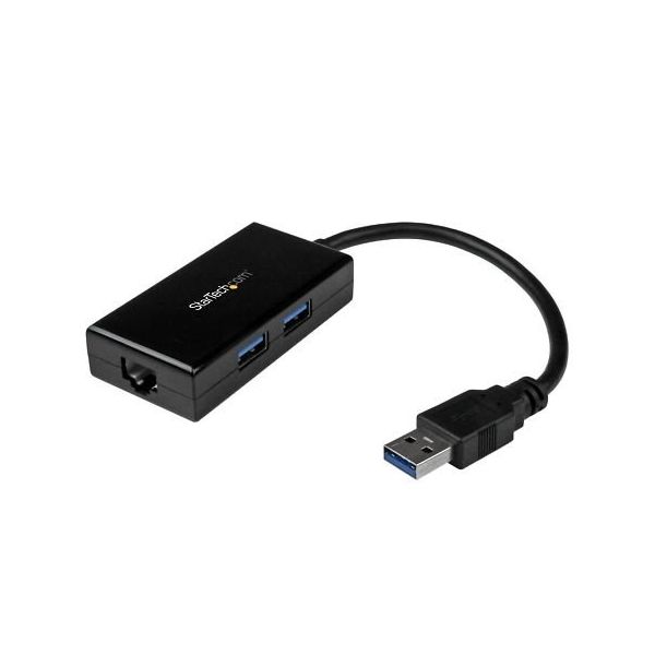 StarTech.com USB 3.0対応有線LANアダプタ ギガビット対応 USBハブ(2ポート)搭載 USB31000S2H 1個（直送品）