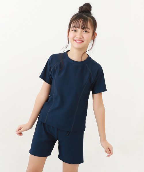 女児Tシャツ＆パンツ型スクール水着 子供服 キッズ 女の子 スクールウェア スクール水着