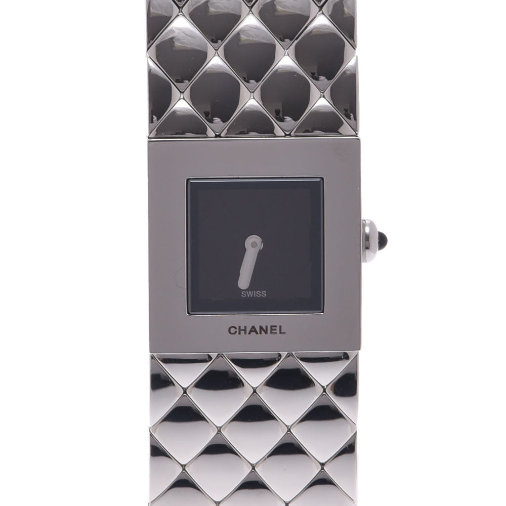 CHANEL シャネル マトラッセ H0009 レディース SS 腕時計 クオーツ 黒文字盤 Aランク 中古 