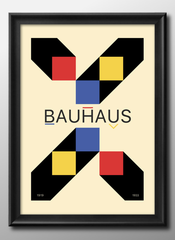 13994　ポスター　絵画　A3サイズ『バウハウス　BAUHAUS』アート　イラスト　デザイン　上級マット紙　北欧