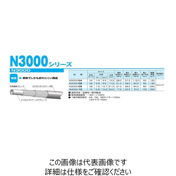 ニッタ（NITTA） ホース 100m N3000-04-100 1巻（直送品）