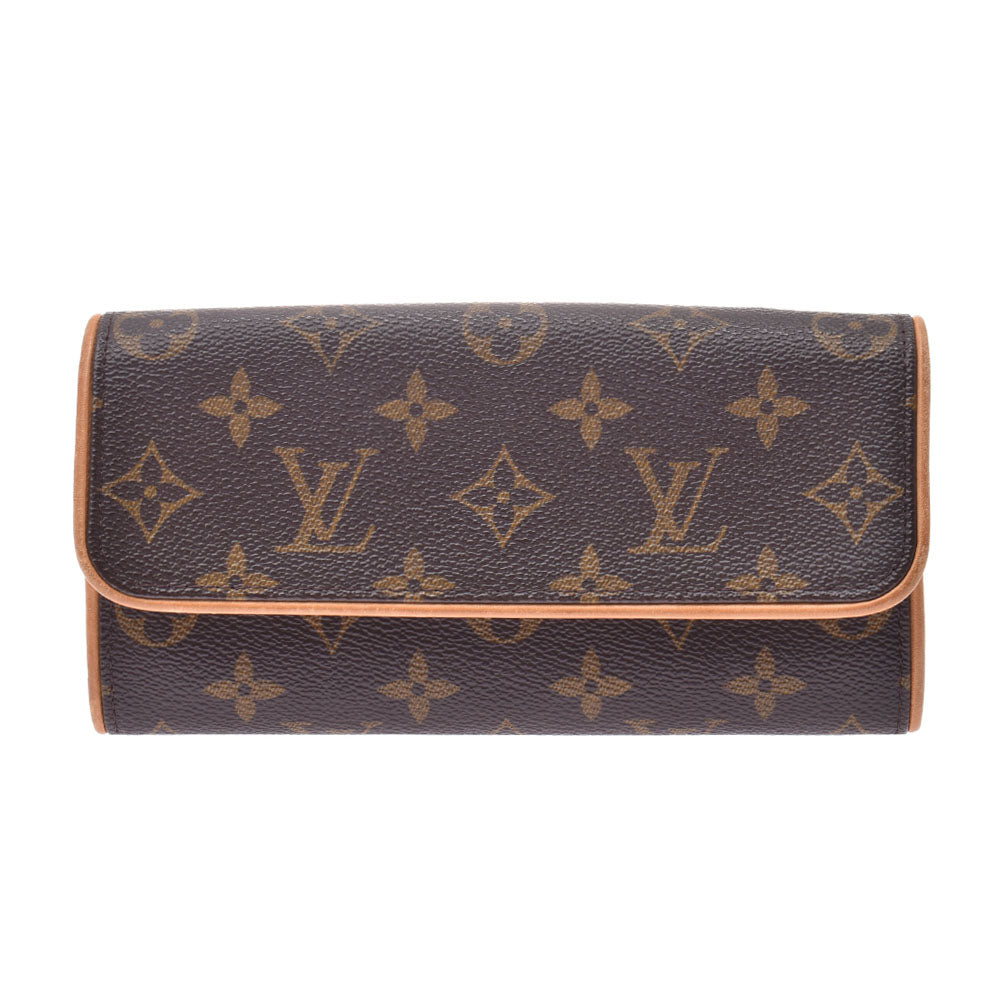 LOUIS VUITTON ルイヴィトン モノグラム ポシェットツインPM ブラウン M51854 ユニセックス モノグラムキャンバス ショルダーバッグ Bランク 中古 