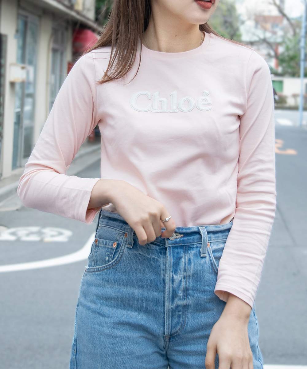 クロエ/Chloe クロエ ロゴ Tシャツ クロエキッズ コットン100％ 長袖 大人もOK