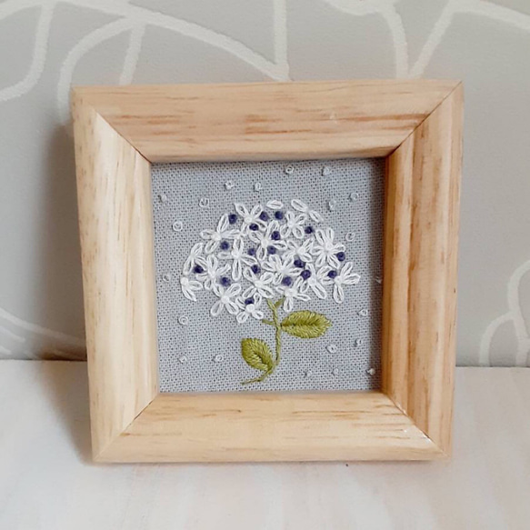 刺繍フレーム 紫陽花（あじさい）壁飾り