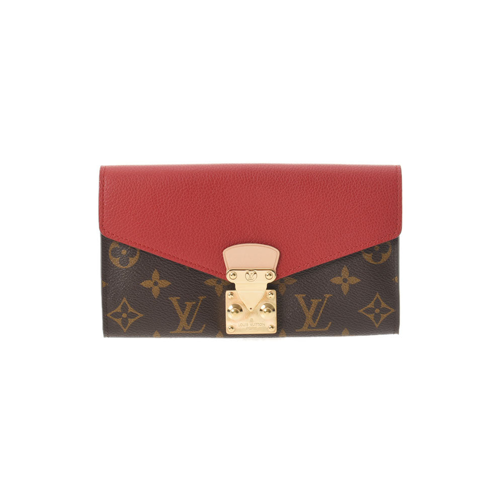 LOUIS VUITTON ルイヴィトン モノグラム ポルトフォイユ パラス スリーズ(赤) M58414 レディース モノグラムキャンバス レザー 長財布 Aランク 中古 