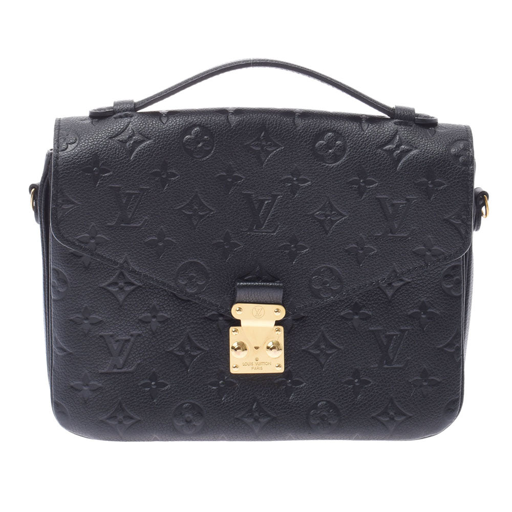 LOUIS VUITTON ルイヴィトン モノグラム アンプラント ポシェットメティス MM 2WAYバッグ 黒 M41487 レディース レザー ハンドバッグ ABランク 中古 