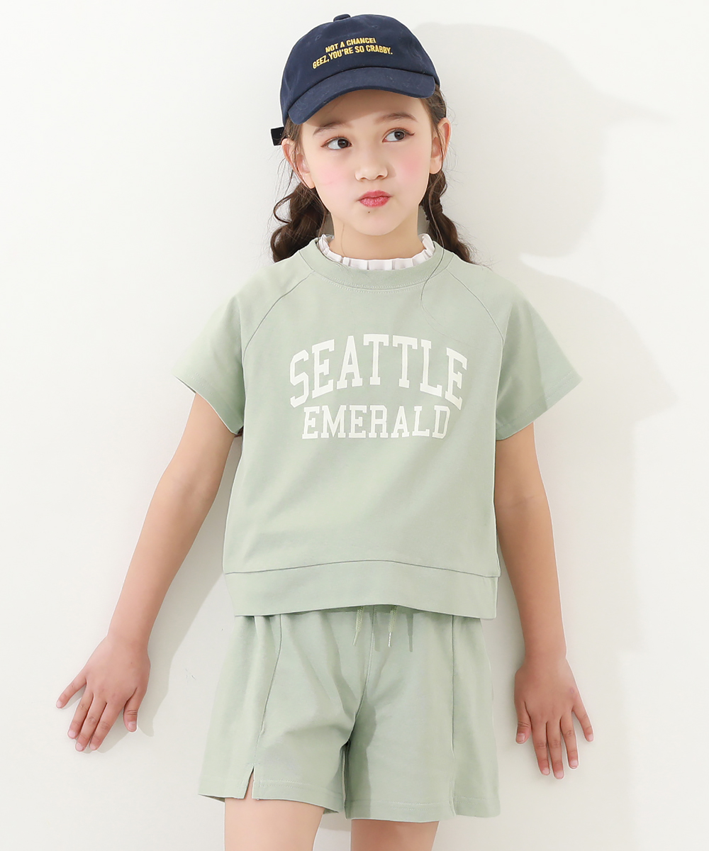 デビロック/【普段着でもルームウェアでも】カレッジロゴ半袖セットアップ 子供服 キッズ 女の子 ル･･･