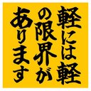 軽には軽の限界があります おもしろ カー マグネットステッカー 13cm