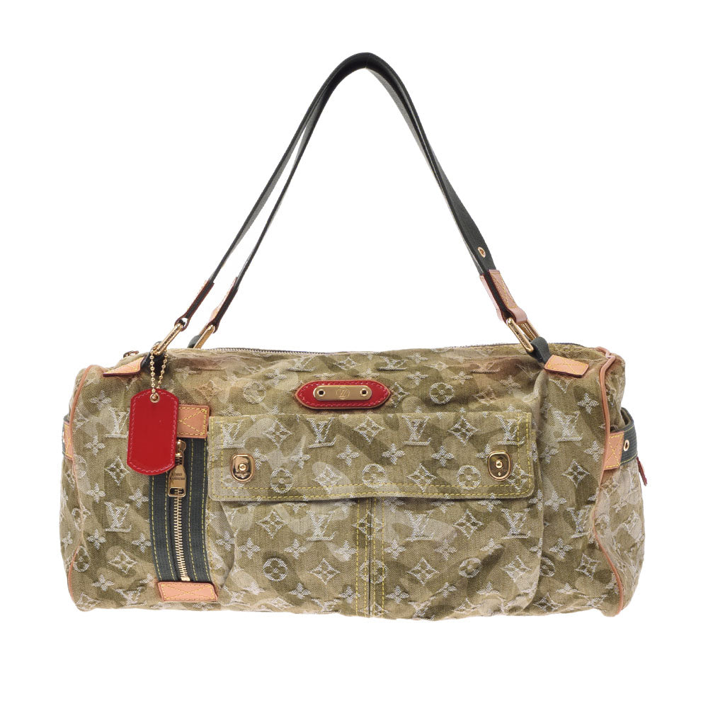 LOUIS VUITTON ルイヴィトン モノグラモフラージュ リス カーキ（カモフラージュ柄） M95771 ユニセックス モノグラムデニム ボストンバッグ Bランク 中古 