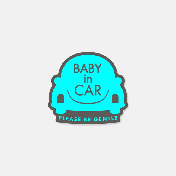 BABY in car　車用ステッカー ［BLUE］｜北欧風・カー用品・日本製