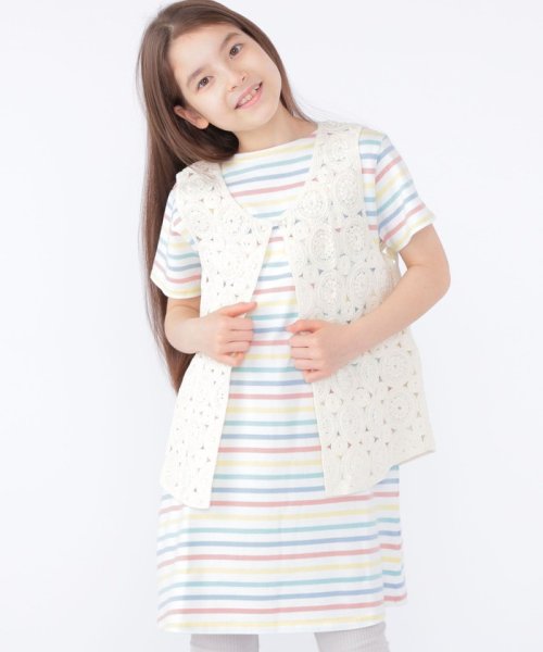 SHIPS KIDS:100～140cm / クロシェット レース ベスト