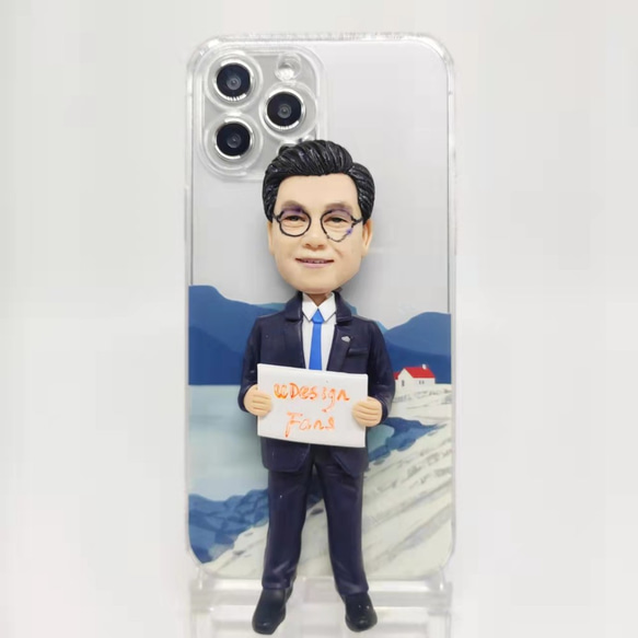 全機種対応 お写真入から 3D 肖像画 似顔絵 人形 iPhone 15 promaxケース Androidスマホケース