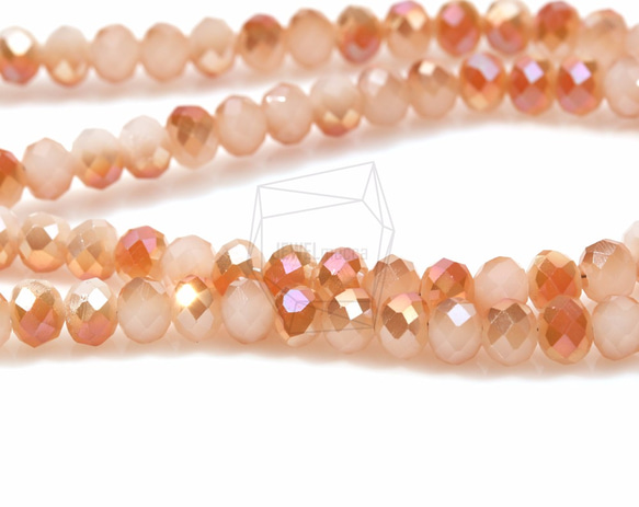 GLA-099-G【100個入り】クリスタルロンデルビーズ,Faceted Crystal Rondelle Bead