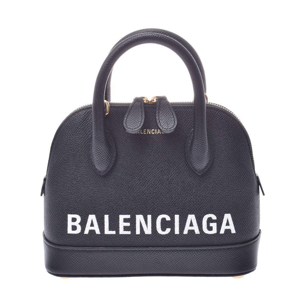 BALENCIAGA バレンシアガ ヴィル トップ ハンドルバッグ 黒 レディース レザー 2WAYバッグ Aランク 中古 