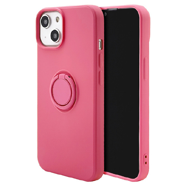 ラスタバナナ iPhone 14/13用TPUリングケース バービーピンク 7068IP261TP