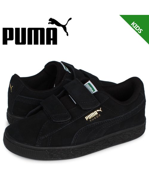 プーマ PUMA スウェード クラシック スニーカー キッズ スエード ベルクロ SUEDE CLASSIC 21 V PS ブラック 黒 380563－04