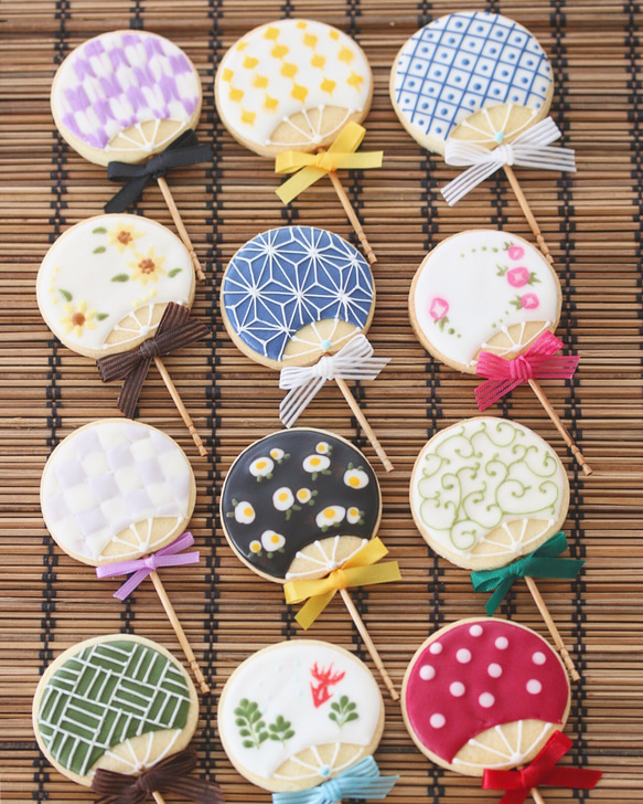 ミニうちわアイシングクッキー（mini uchiwa icing cookie)