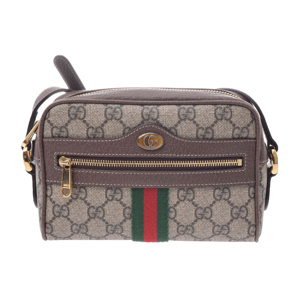 GUCCI グッチ オフィディア ベージュ系/茶/緑/赤 517350 レディース GGスプリームキャンバス PVC/レザー ショルダーバッグ Aランク 中古 