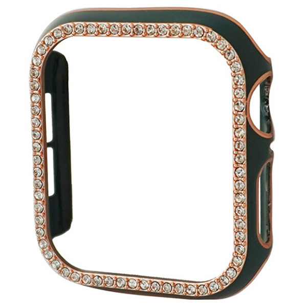 GAACAL Apple Watch Series 4-6/SE1-2 [40mm]用スワロフスキーフレーム グリーン×ローズゴールド W00065GR2