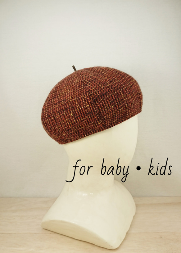 ＊baby・kids＊Tweed beret   orange