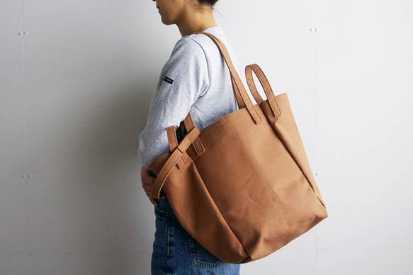 DROP SHOULDER TOTE BAG（モカ/ベージュ）