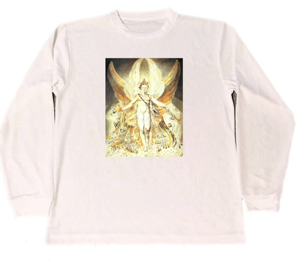 ウィリアム・ブレイク　ドライ　Tシャツ　名画　絵画　アート　グッズ　William Blake サタンの栄光 　　ロング