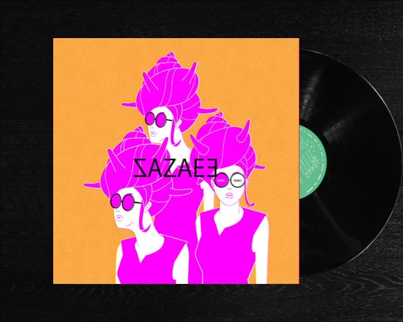 レコードジャケット風アート【レコード盤なし】SAZAE3_c228