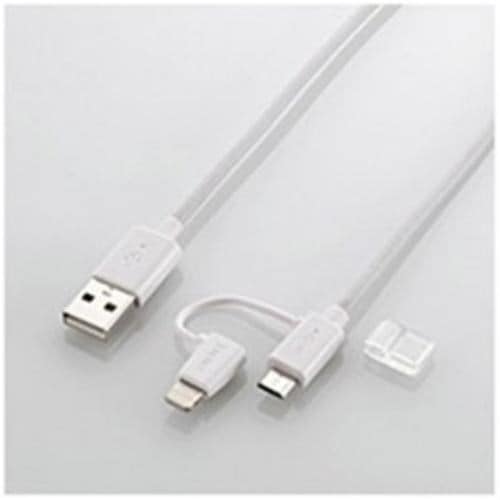 ロジテック Lightning変換アダプタ付microUSBケーブル(0.3m／ホワイト) LHC-AMBLADN03WH