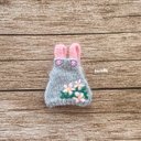 JANAYA ハンドメイド　オビツ11服　スカート　グレー　刺繍付き　翌日発送