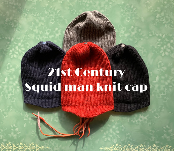 21st Century Squid man knit cap(赤/紺/灰/黒)