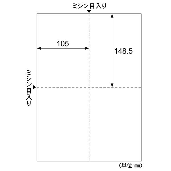 はがき・カード４面　なめらか　特厚口 KLP12S 10袋（直送品）