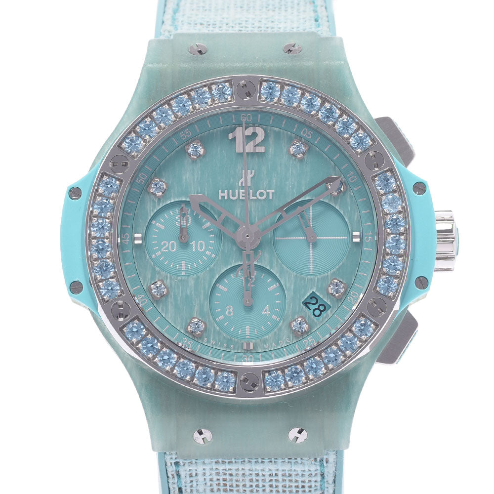 HUBLOT ウブロ ビッグバン トゥッティフルッティ 641.XL.2770.NR.1237 ボーイズ レジン/リネン 腕時計 自動巻き ブルー文字盤 Aランク 中古 