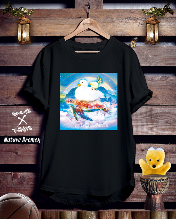 動物グラフィック黒Tシャツ「Nature Bremen」